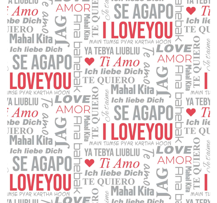 Papel mural letras i love you diferentes idiomas - TenVinilo
