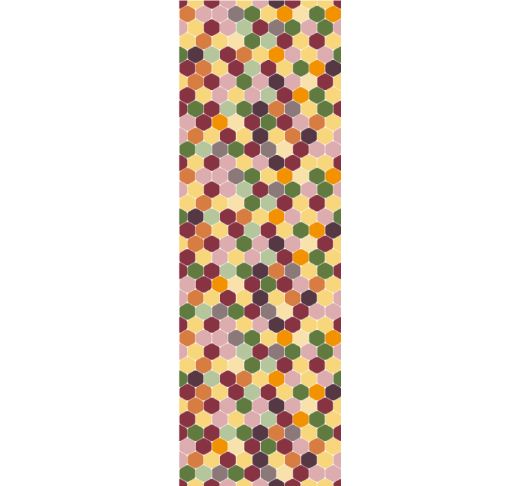 Papel mural azulejos pequeños hexágonos de colores - TenVinilo