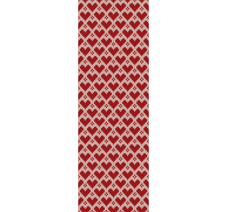 Papel mural living comedor diseño de tela de corazones - TenVinilo