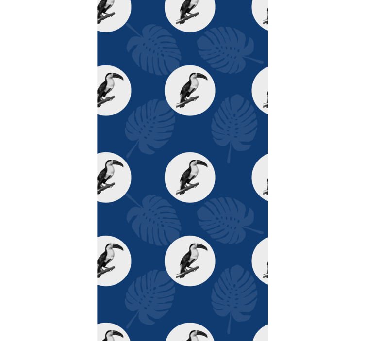 Papel mural pájaros tucán y hojas - TenVinilo