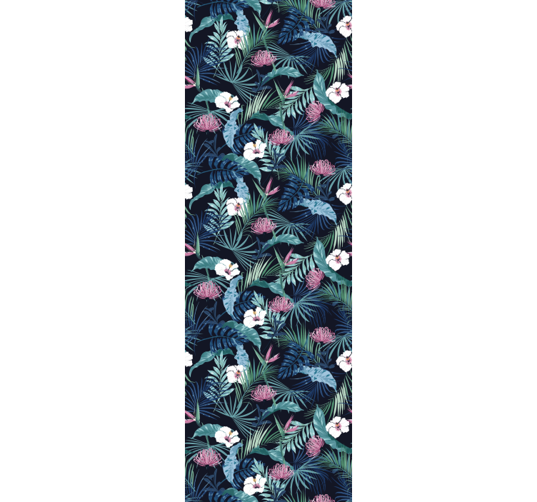 Papel pintado flores escena floral tropical - TenVinilo