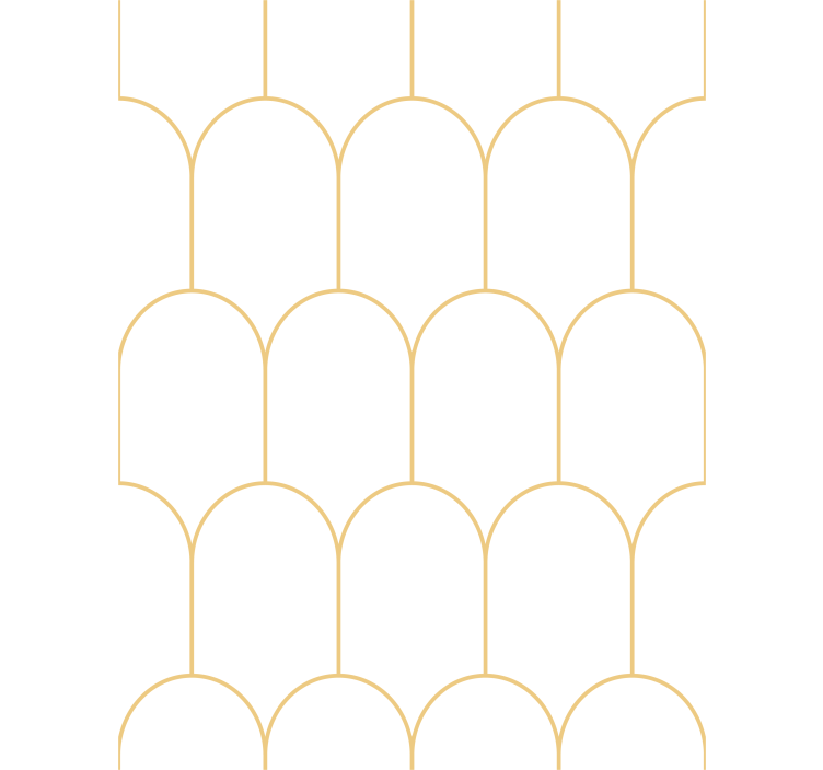 Papel mural living comedor arcos dorados elegantes - TenVinilo