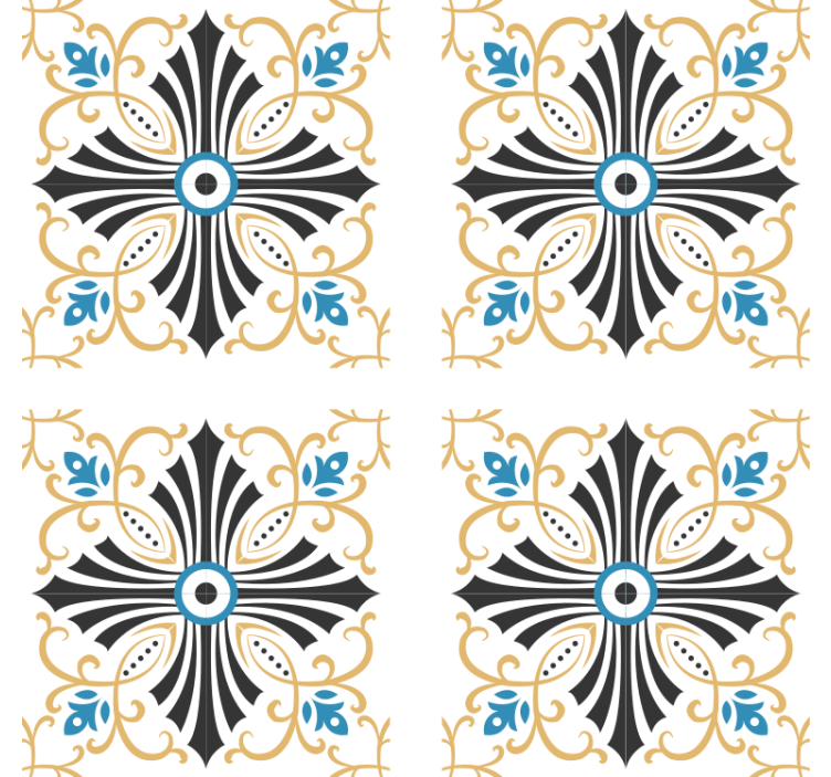 Papel mural ornamental diseño espiral cruzado vintage - TenVinilo