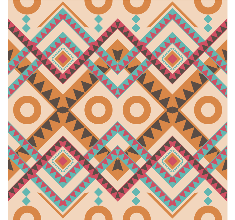 Papel mural ornamental patrón de diamantes multicolores - TenVinilo