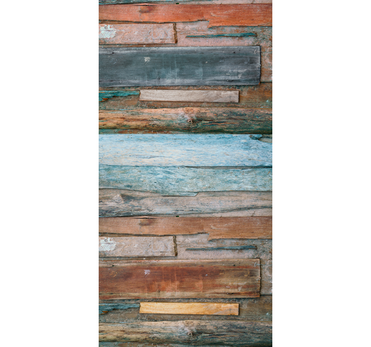 Papel mural ornamental madera envejecida - TenVinilo