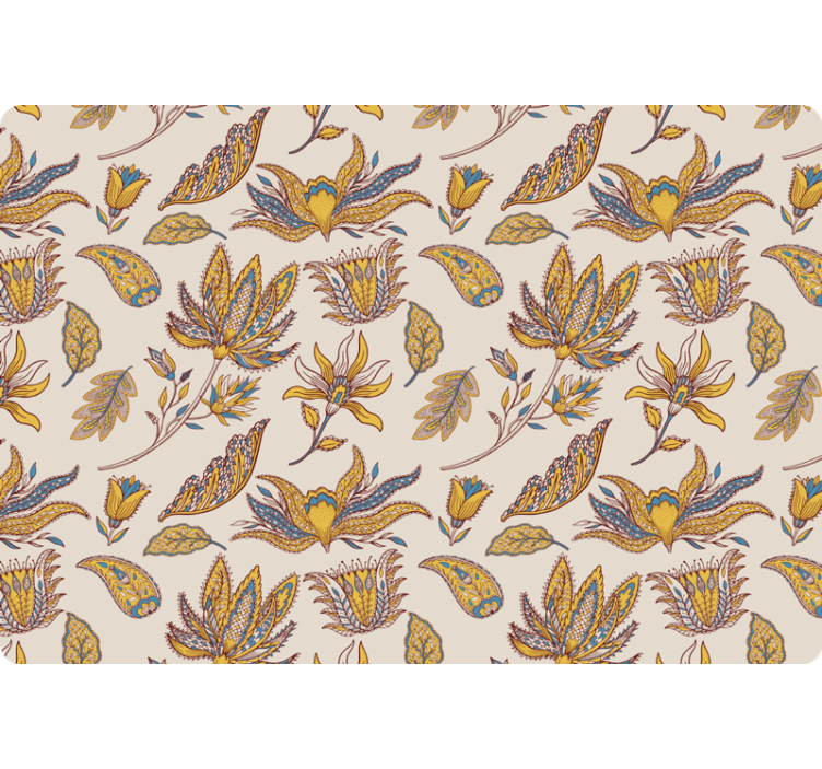 Papel pintado flores conjunto de flores paisley - TenVinilo