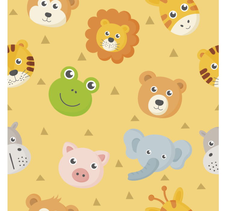 Papel mural animal Área de juego animal colorida - TenVinilo