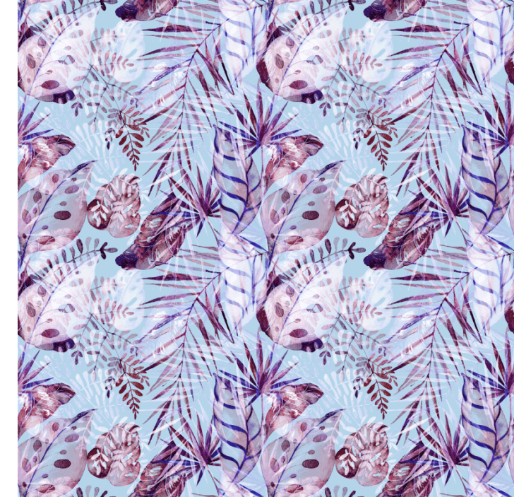 Papel mural dormitorio ilustraciones de hojas florales - TenVinilo