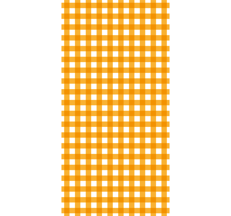 Papel mural pasillo cuadros naranjas y blancos - TenVinilo