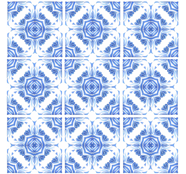 Papel mural piedra patrón azul clásico - TenVinilo