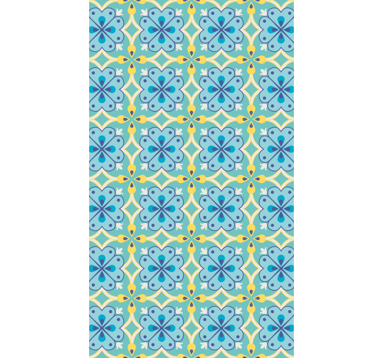 Papel mural azulejos elementos en flor - TenVinilo