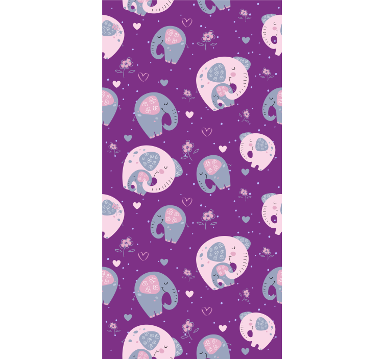 Papel mural infantil patrón de elefantes adorables - TenVinilo