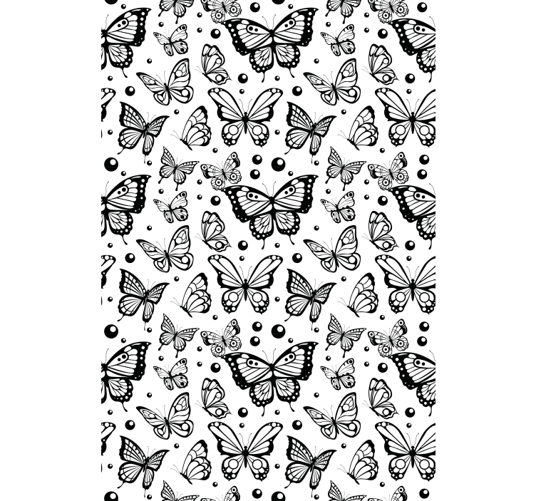 Papel mural mariposas en colores monocolor y puntos - TenVinilo