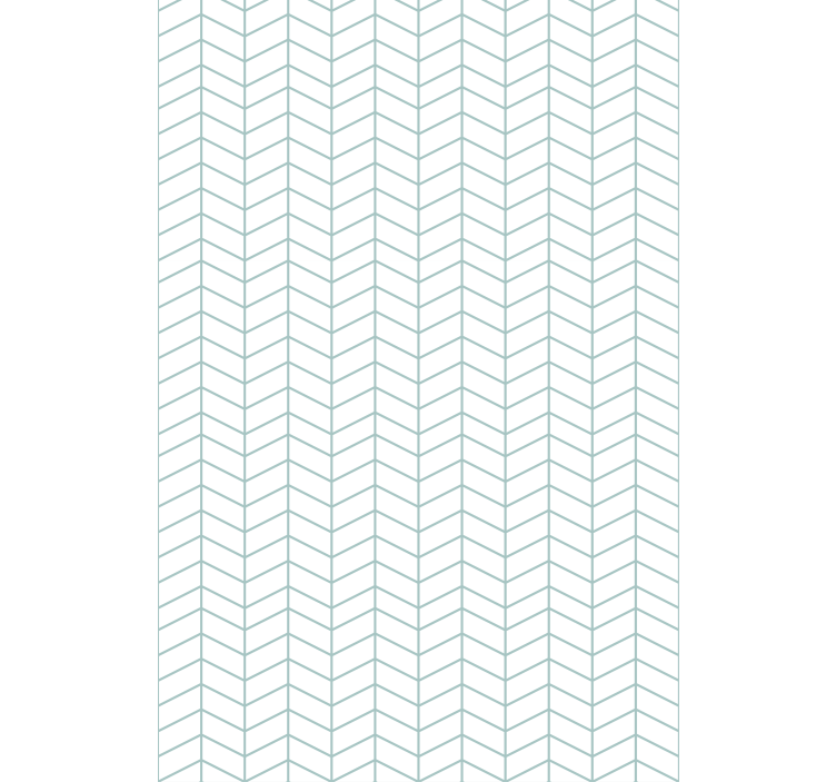 Papel mural nórdico líneas zigzag azules sobre fondo blanco - TenVinilo