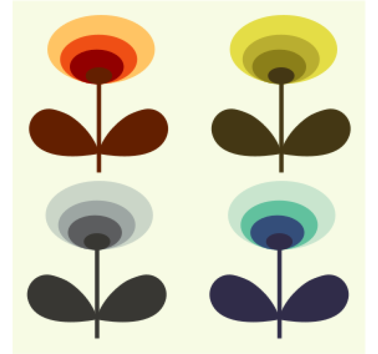 Papel mural vintage estilo años 70 - TenVinilo