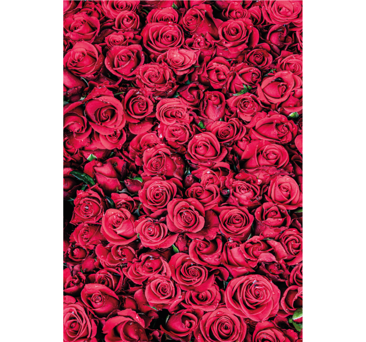 Papel pintado flores rojas con fondo texturizado - TenVinilo