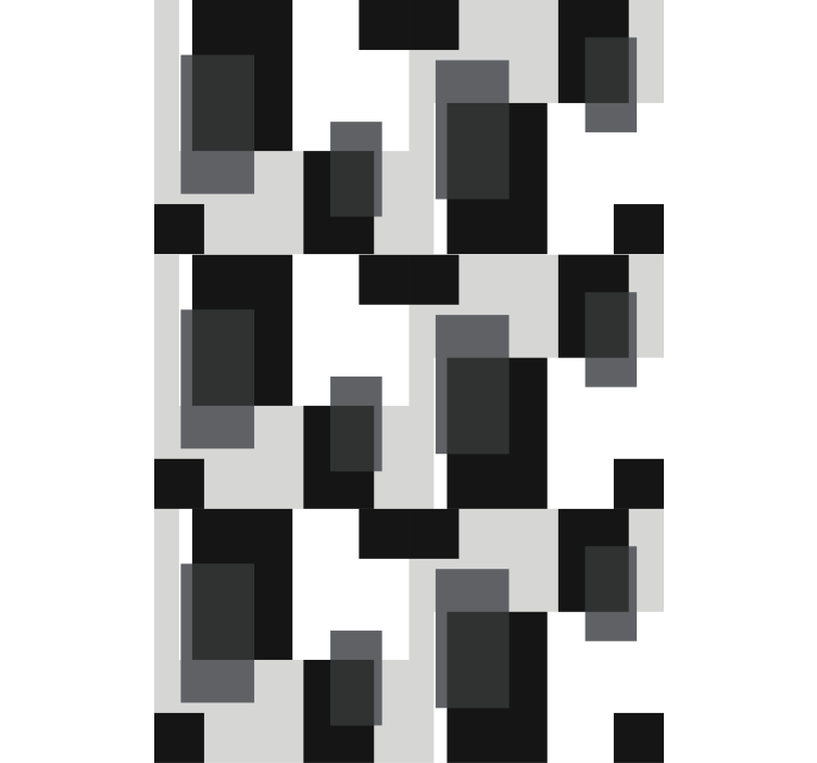 Papel mural moderno bloques de color blanco y negro - TenVinilo