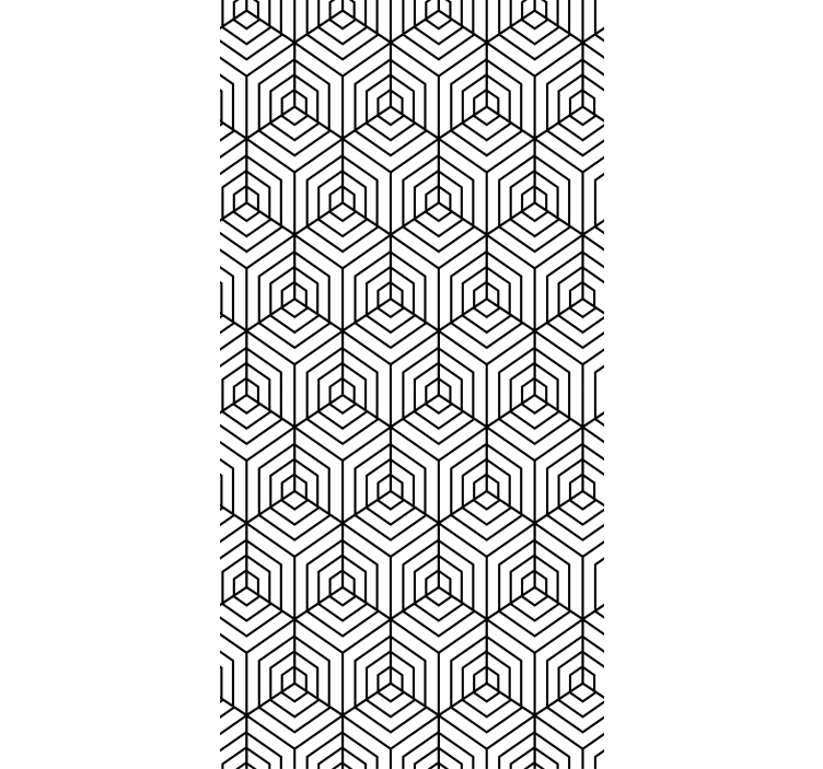Papel mural moderno hexágonos en blanco y negro - TenVinilo