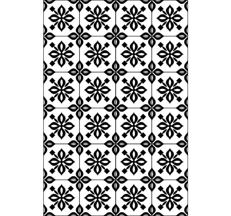 Papel mural living comedor mosaico blanco y negro - TenVinilo