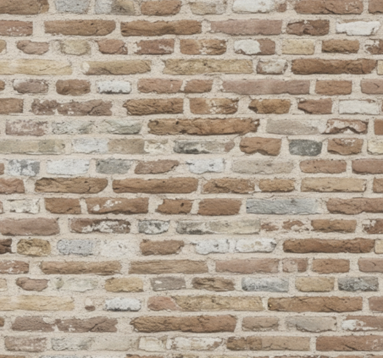 Papel mural living comedor ladrillo rústico recuperado - TenVinilo