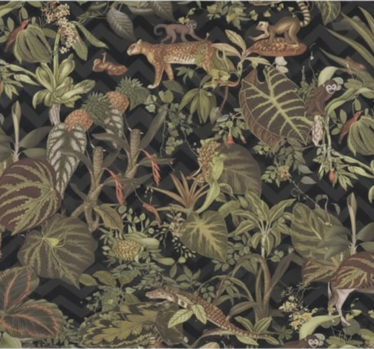 Papel mural dormitorio matrimonio animales de la jungla - TenVinilo