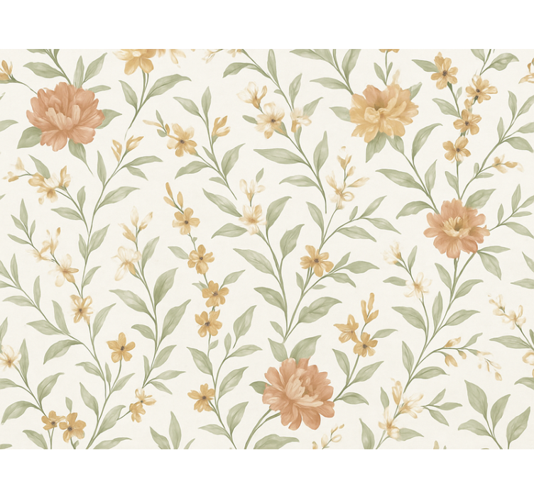 Papel mural dormitorio matrimonio flor asiática - TenVinilo