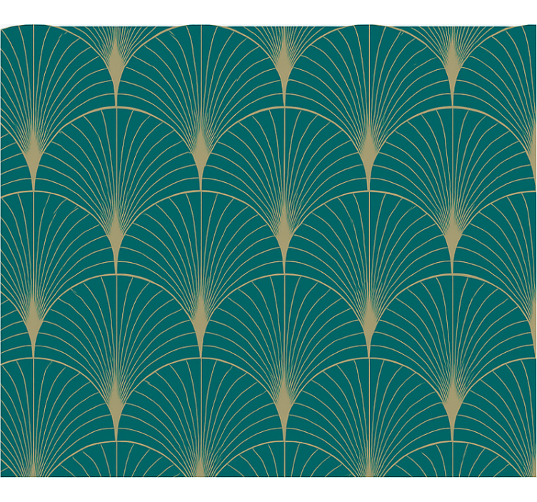 Papel mural dormitorio matrimonio arte decorativo azul oro - TenVinilo