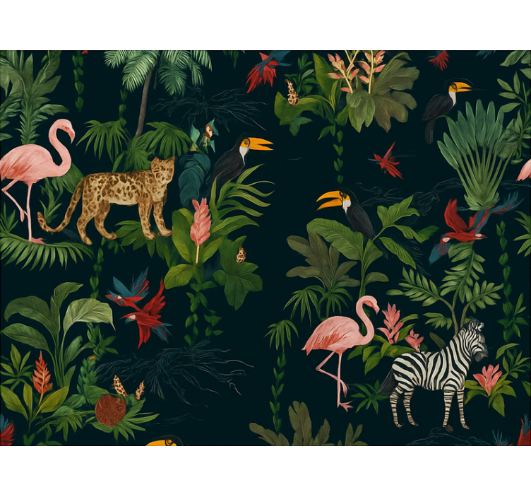 Papel mural dormitorio matrimonio diseño exótico oscuro - TenVinilo