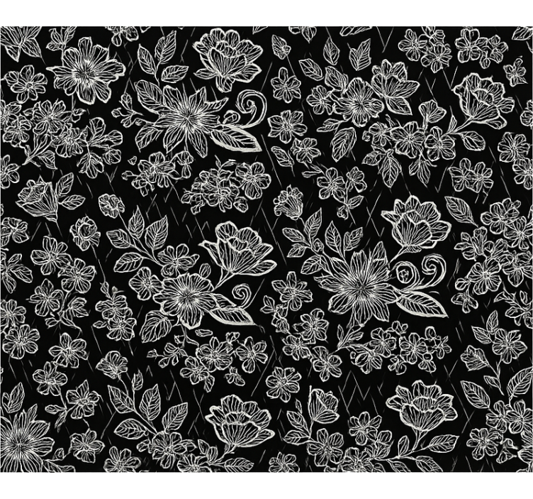 Papel mural dormitorio matrimonio diseño floral oscuro - TenVinilo