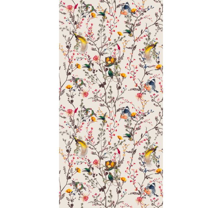 Papel pintado flores diseño floral naturalista - TenVinilo