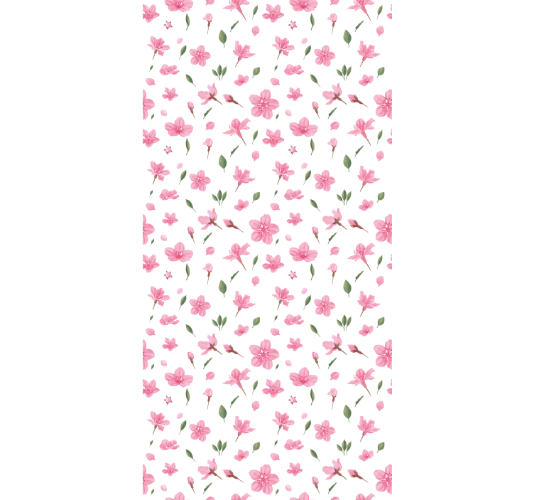 Papel mural floral flores de cerezo rosa acuareladas - TenVinilo