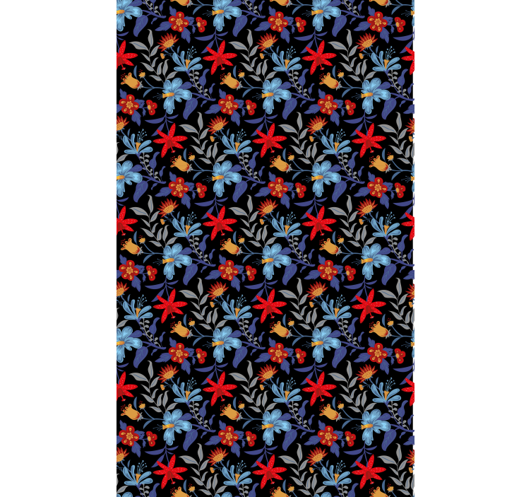 Papel mural floral flowerprint 'tricot' negro - TenVinilo