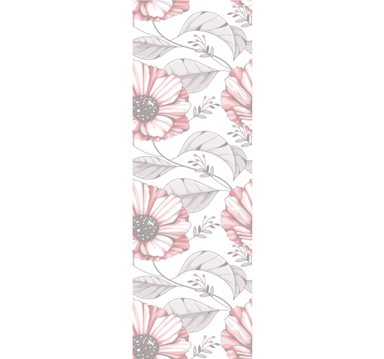 Papel mural dormitorio diseño magnolia rosa elegante - TenVinilo