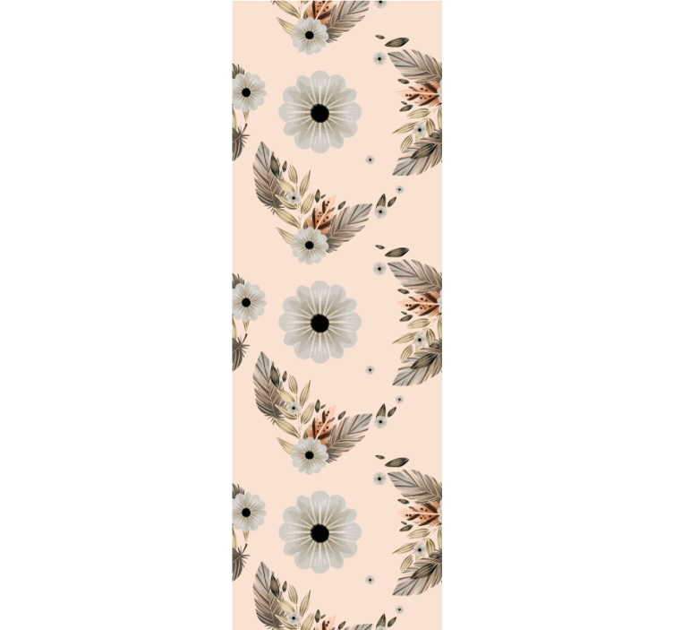 Papel mural dormitorio flores pastel rosa y negro - TenVinilo