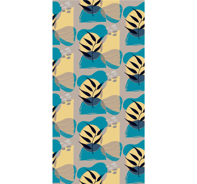 Papel mural dormitorio patrón abstracto azul africano - TenVinilo