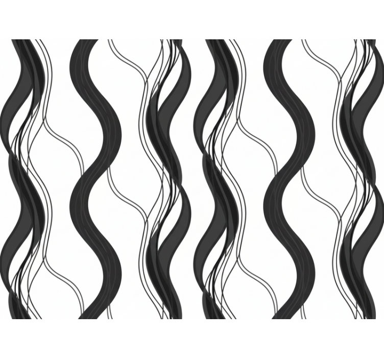 Papel mural dormitorio matrimonio patrón ondulado negro - TenVinilo