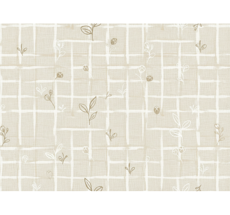 Papel mural beige color crema con efecto lino - TenVinilo