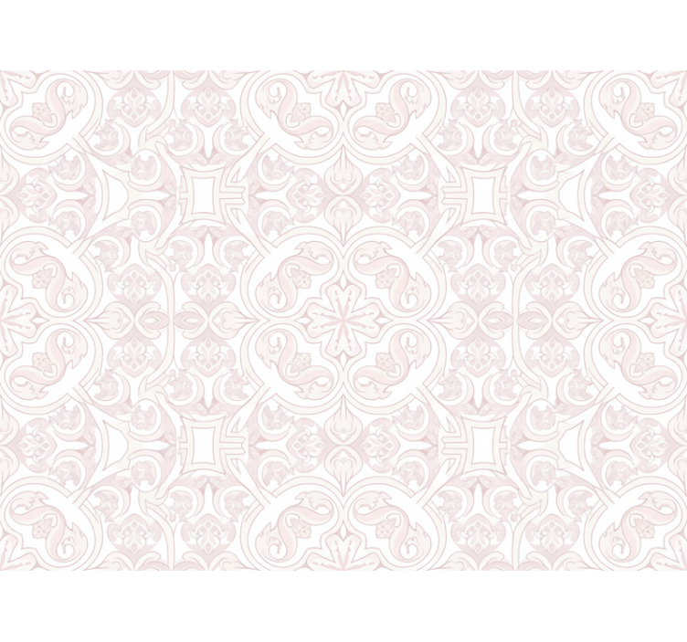 Papel mural arte patrón mediterráneo rosa claro - TenVinilo