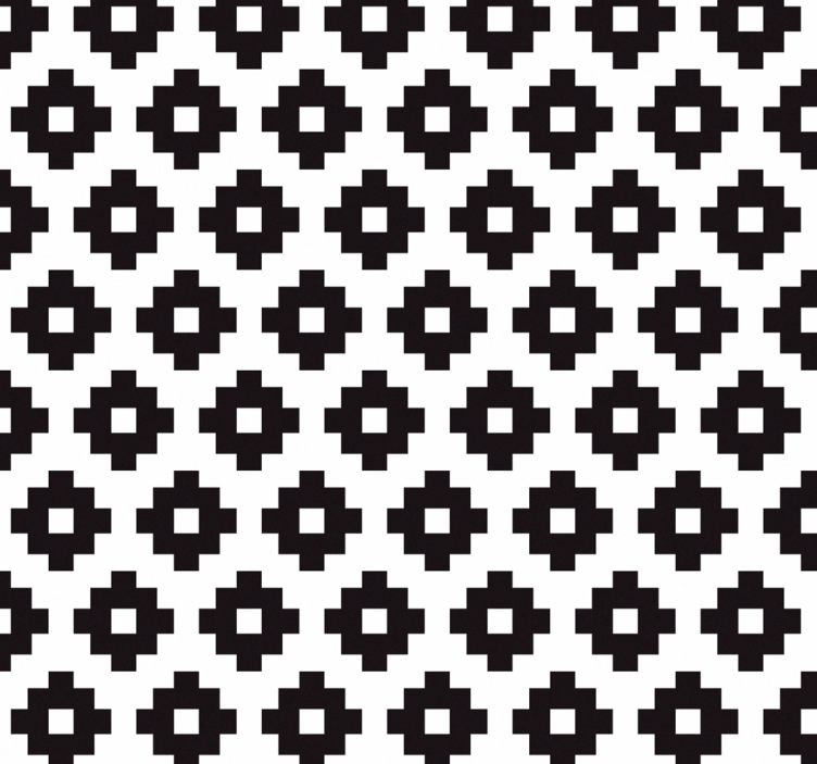 Papel pintado baño patrón blanco y negro - TenVinilo