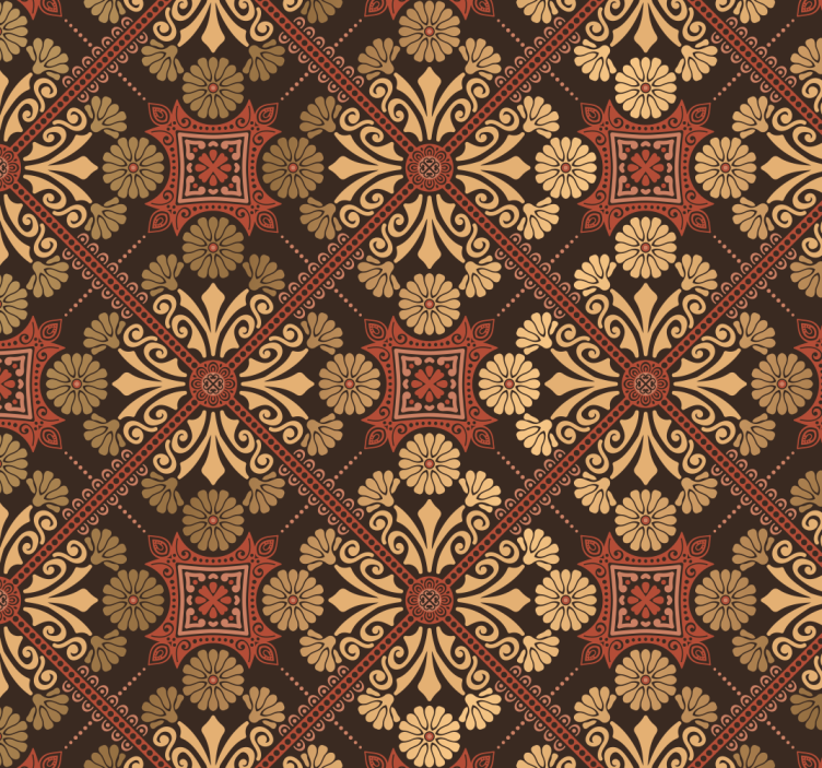 Papel mural ornamental azulejos intrincados - TenVinilo