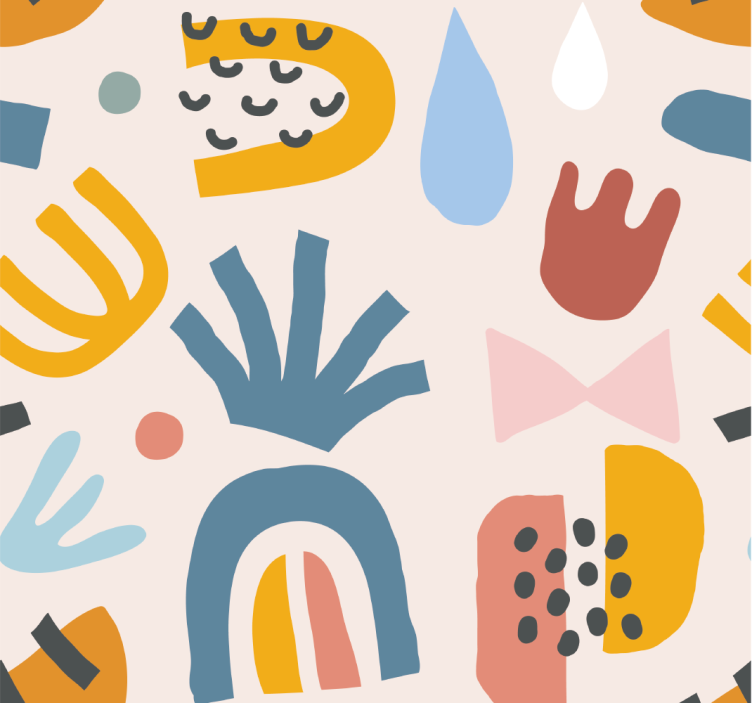 Papel mural abstracto patrones bohemios - TenVinilo