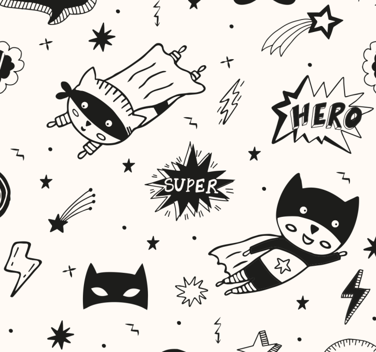Papel mural infantil patrones de comics de superheroes - TenVinilo