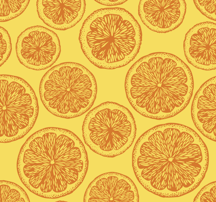 Papel pintado cocina de patrón de naranjas - TenVinilo