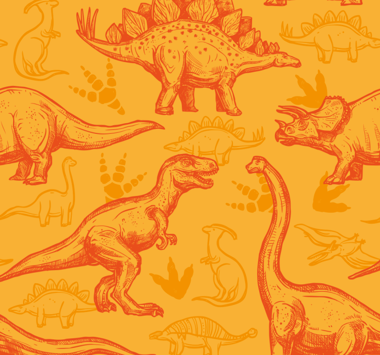 Papel mural dinosaurios dibujos animados de dinosaurios - TenVinilo