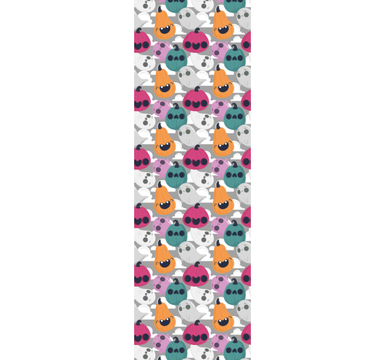 Papel mural Halloween patrón de calabaza juguetón - TenVinilo