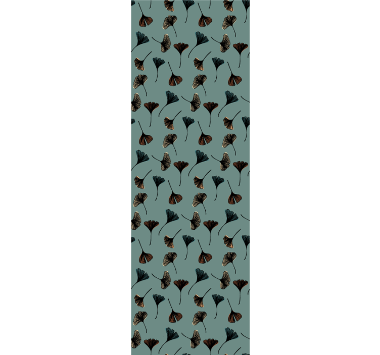 Papel pintado flores Hojas verdes de ginko - TenVinilo