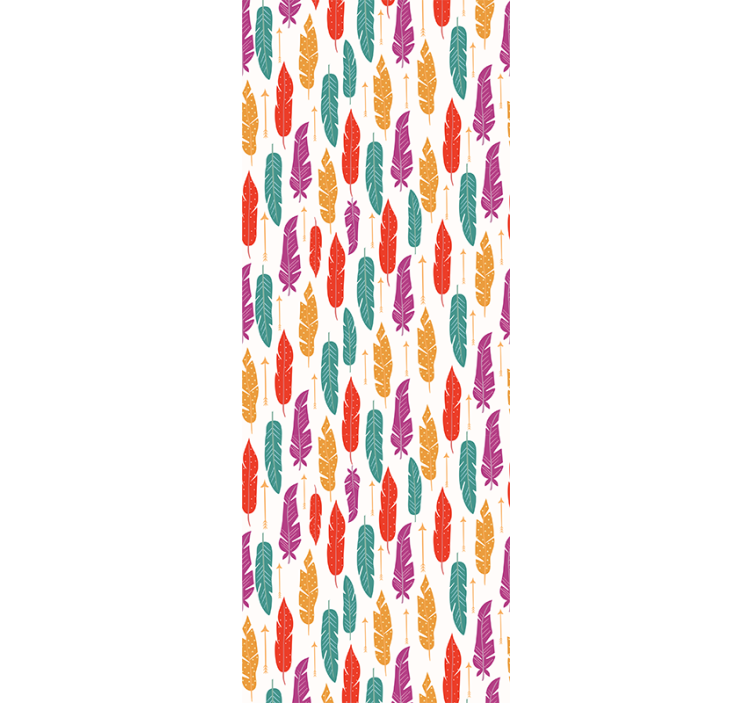 Papel mural hojas diseño con motivo de plumas - TenVinilo