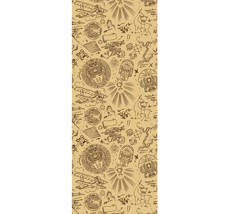 Papel mural vintage bocetos de expedición vintage - TenVinilo