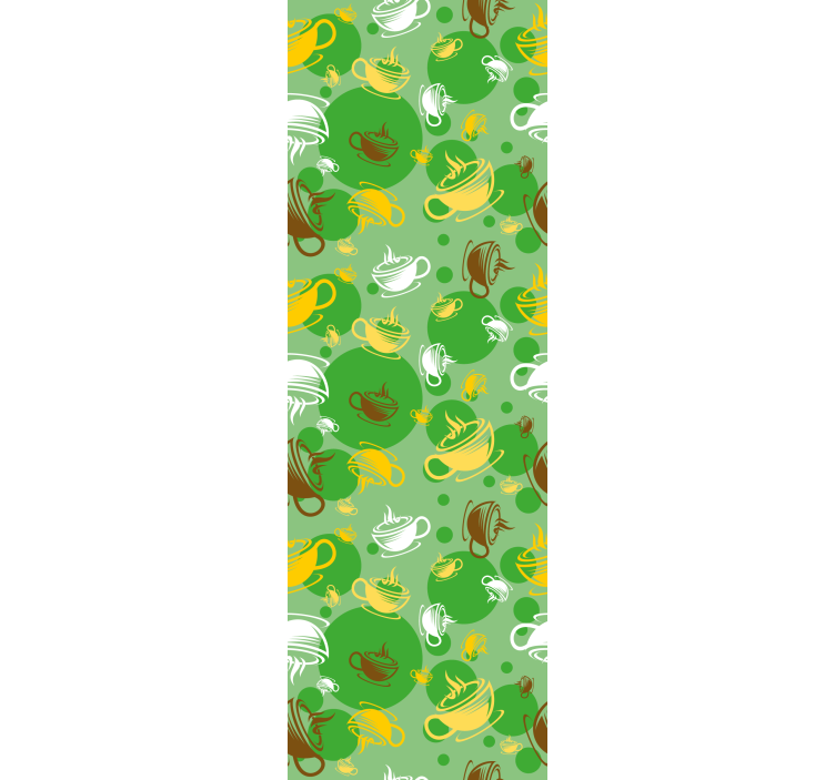 Papel pintado cocina Tazas de siluetas - TenVinilo