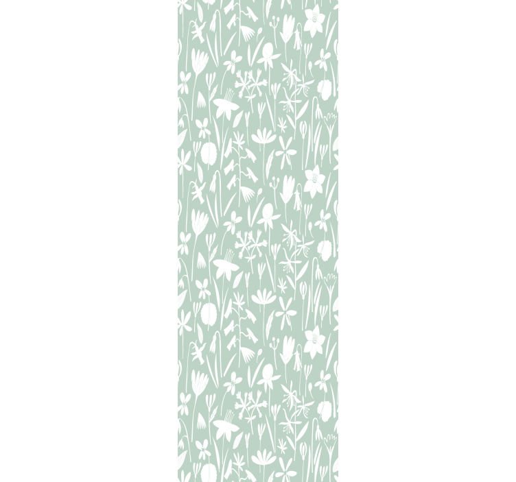 Papel pintado flores siluetas botánicas - TenVinilo